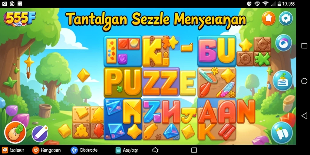 Tampilan gameplay seru dari game Puzzle 555F.