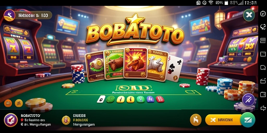 Tampilan utama gameplay BOBATOTO dengan suasana Kasino yang menyenangkan.