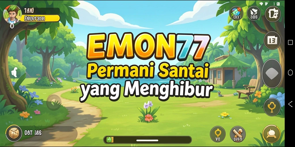 Tampilan gameplay EMON77 yang menghibur dan penuh warna.