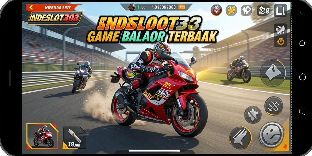 Tampilan gameplay balap motor seru dalam INDESLOT303.