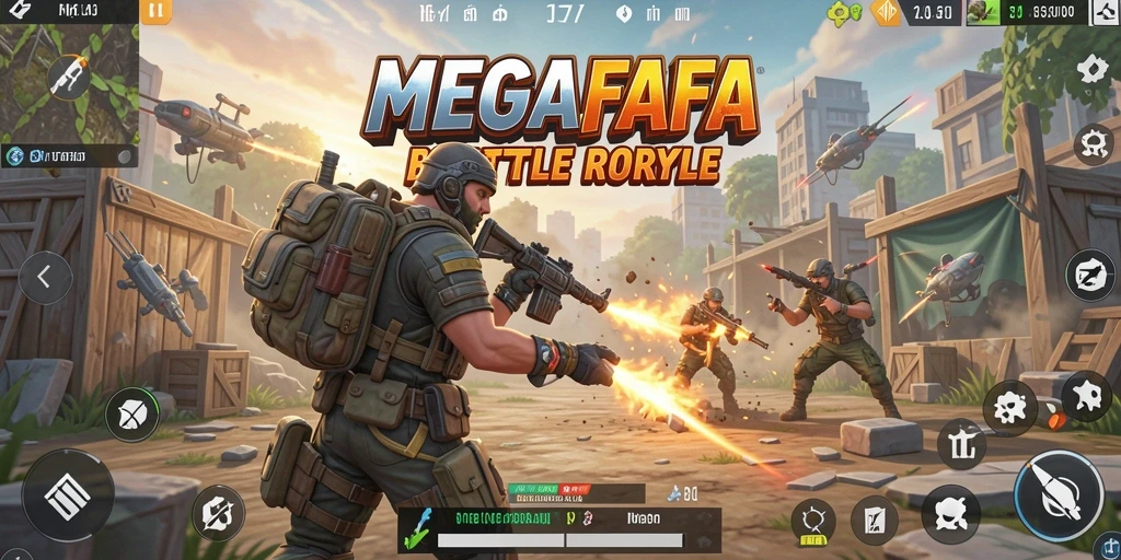 Gameplay seru dalam <strong>MEGAFAFA</strong> dengan aksi Battle Royale yang intens.