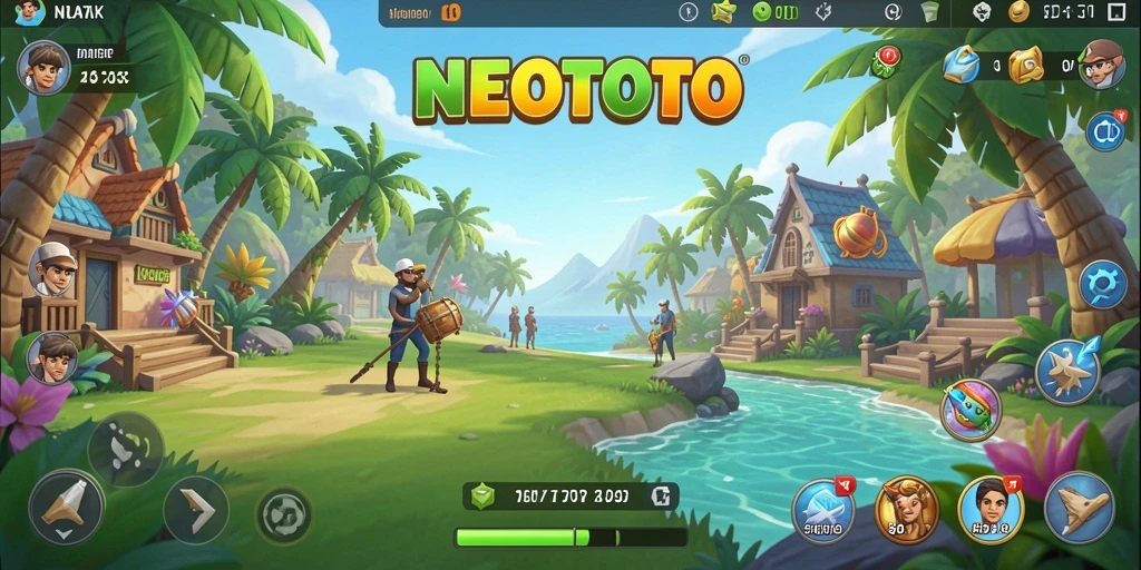 Screenshot NEOTOTO menampilkan gameplay yang penuh warna dan menyenangkan.