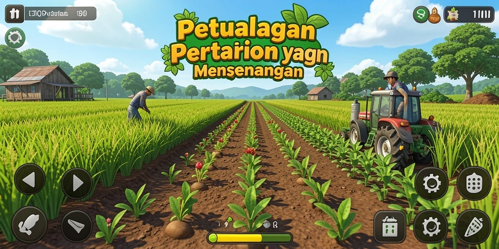 Tampilan gameplay QQRP dengan aktivitas pertanian yang seru dan interaktif.