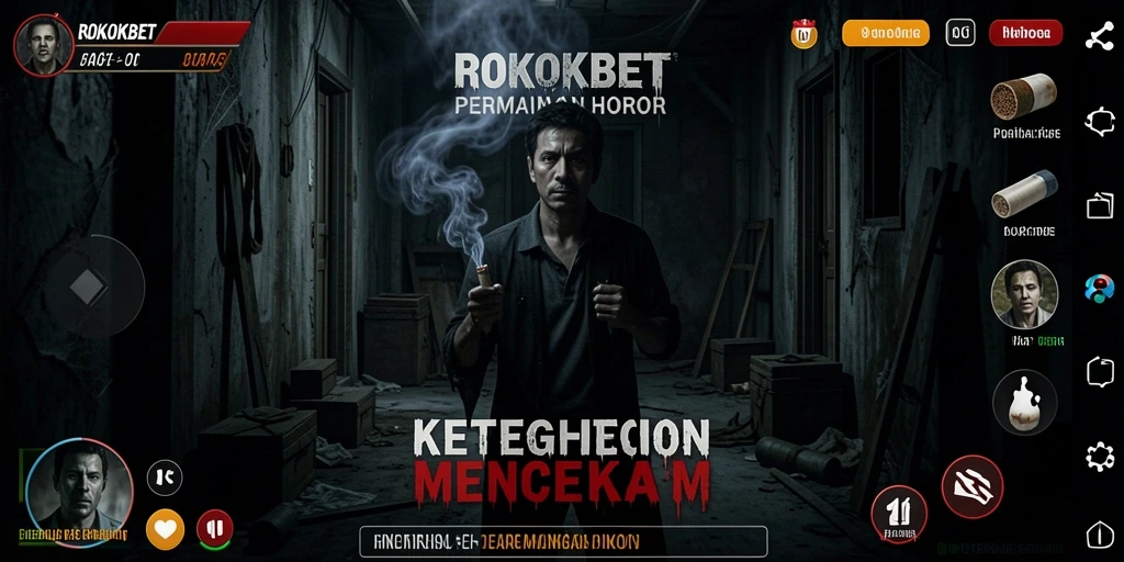 Tampilan gameplay ROKOKBET yang menyeramkan dan mendebarkan.